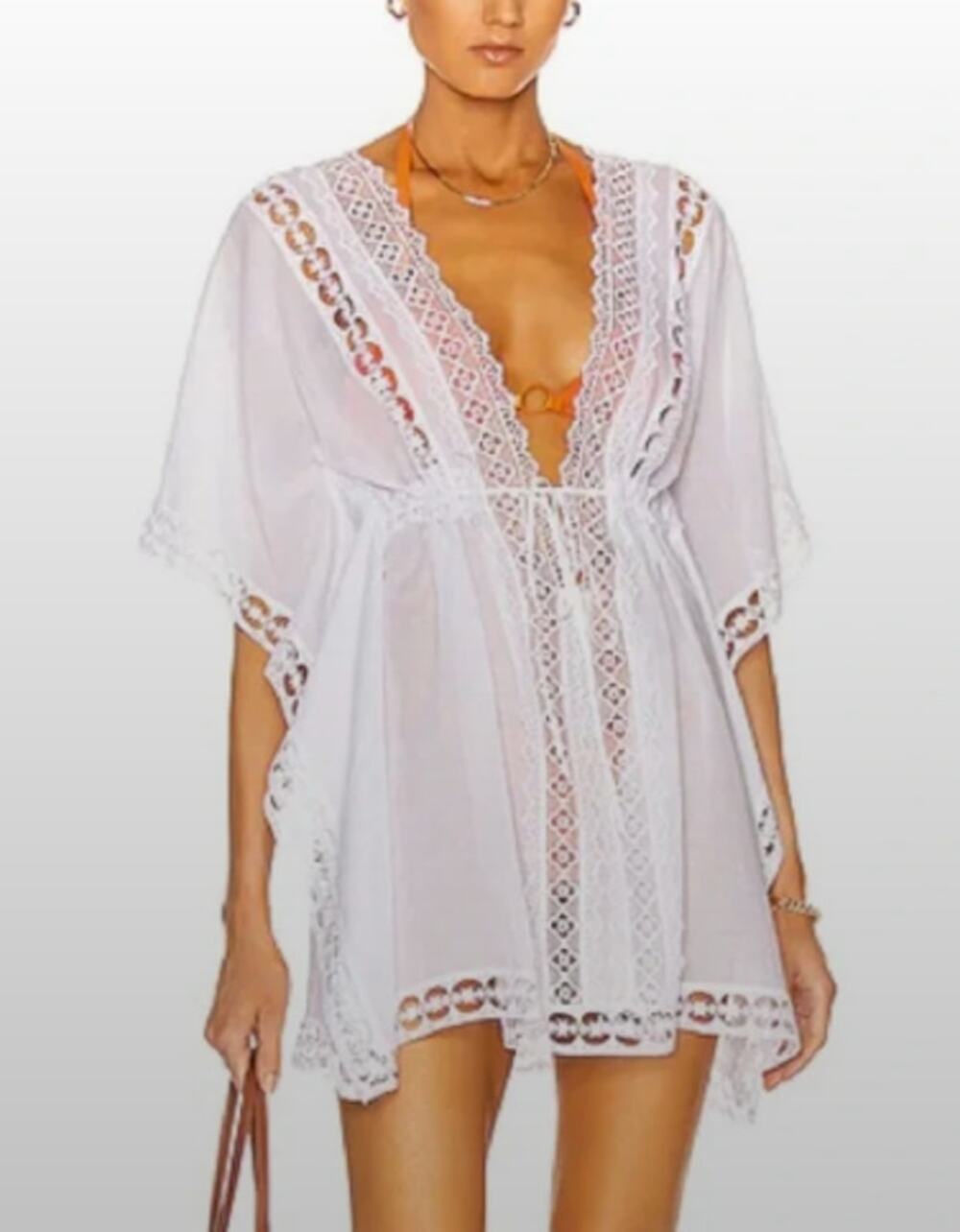 Charo Ruiz Ibiza White Lace Coverup Women's Sz. S